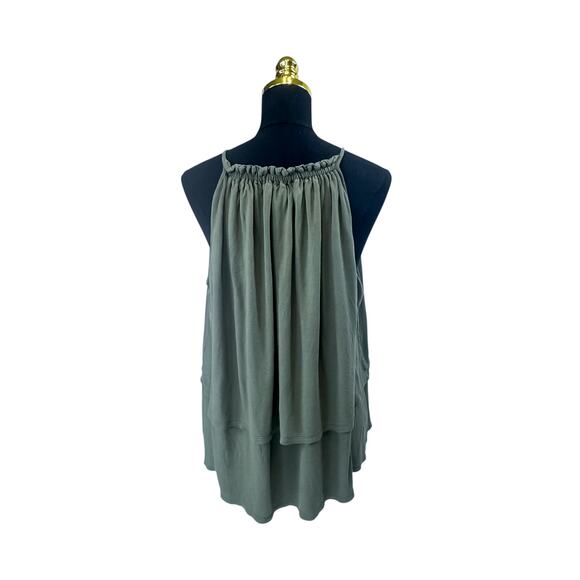 LOFT Green Layered Halter Top Women’s XL – Rayon | Layered | - Picture 2 of 5